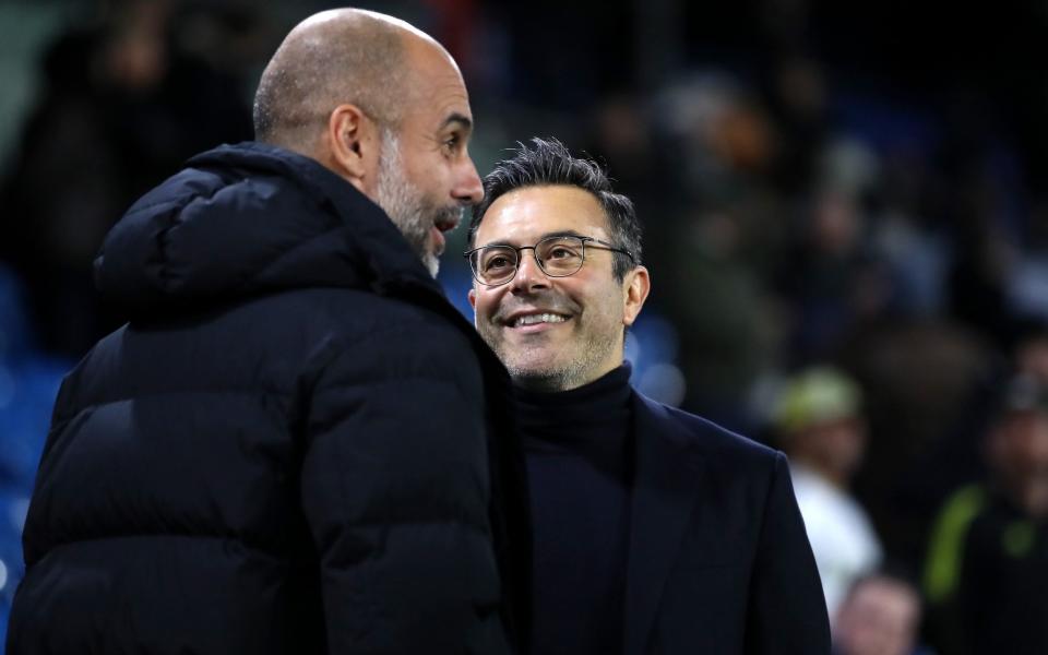 Andrea Radrizzani speaks to Pep Guardiola - GETTY IMAGES/Jan Kruger