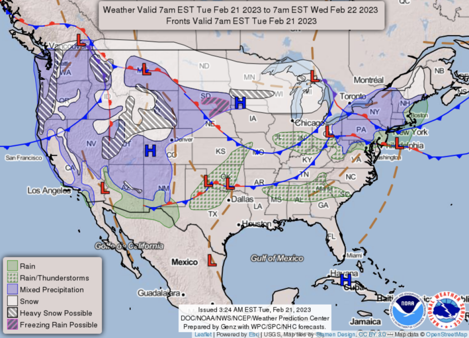 Batten down the hatches, winter ain’t over yet: A late-in-the-season, potentially record-breaking storm will impact the US this week (NOAA/NWS)