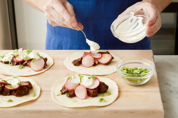 A Blue Apron meal kit.