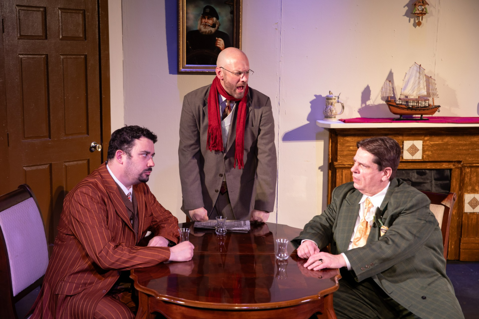 A heated moment occurs in "Meet The Underpants" as Andrew Mayle of Conway as Theo Maske confronts two renters played by Eric Rummel of Pittsburgh and Bob Rak of Peters Township.