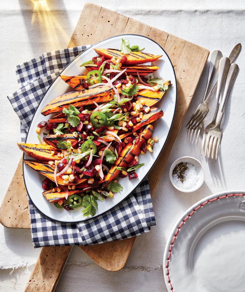 Grilled Sweet Potatoes with Fresh Cherry Salsa