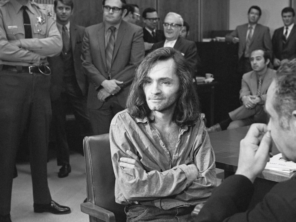 Charles Manson in court.