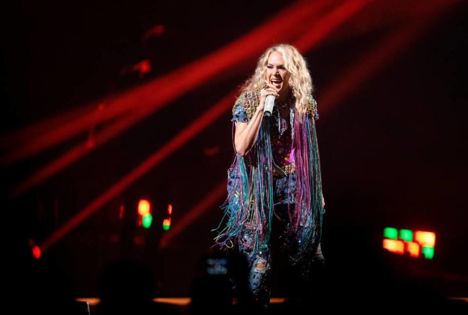 Carrie Underwood performs at the Bryce Jordan Center as part of The Denim and Rhinestones Tour on Friday, Feb. 10, 2023.