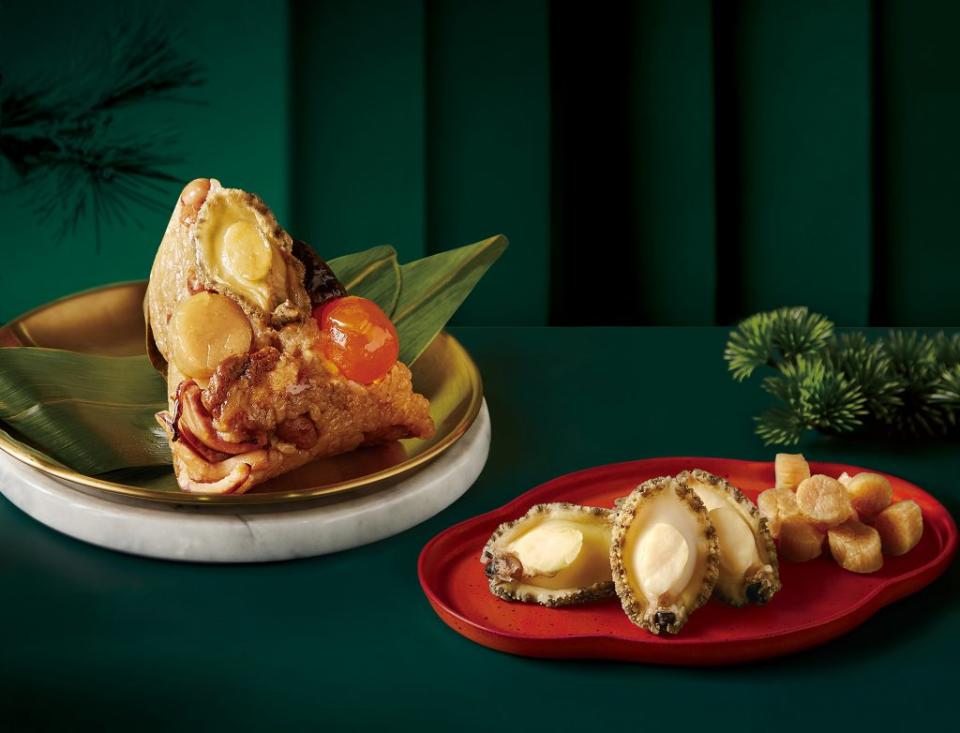 黑橋牌食品今年推出全新奢華山海味極品鮑魚干貝粽等，要用台南「食力」，征服老饕的味蕾。（黑橋牌提供）