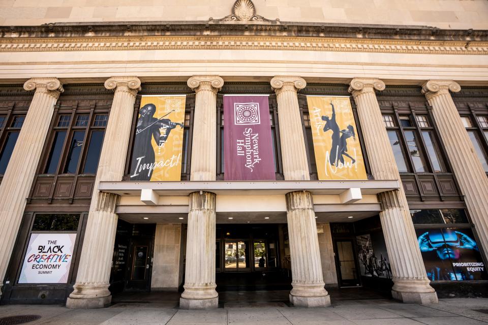 The exterior of Newark Symphony Hall is shown on Thursday, September 21, 2023.