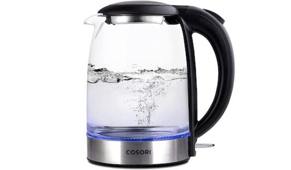 Clear carafe with black handle