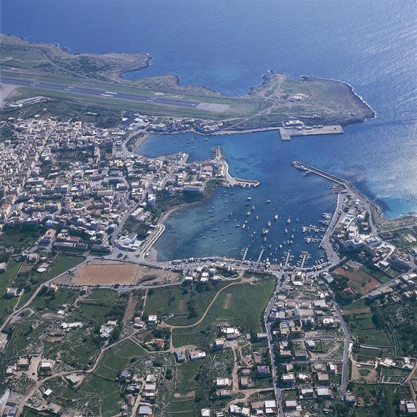 An aerial view of Lampedusa.