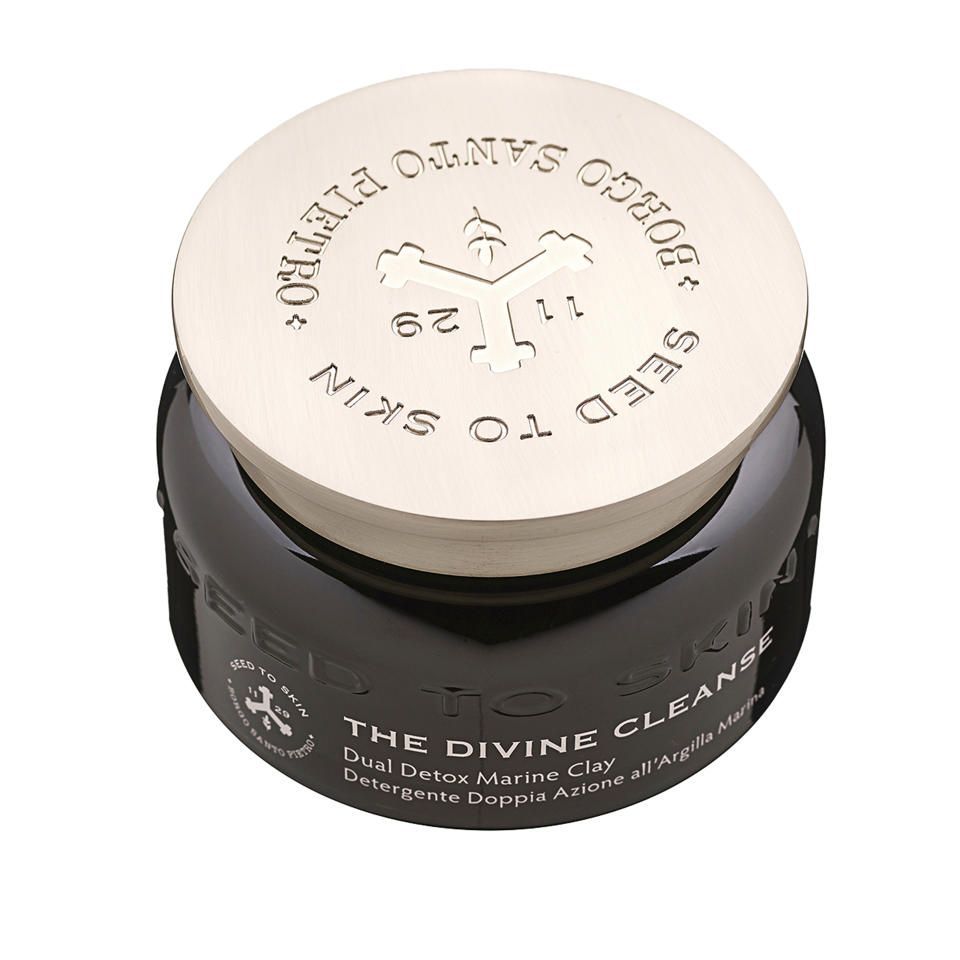 <p>Un baume démaquillant bio, fabriqué en Toscane. Dual détox marine clay, The Divine Cleanse, Seed to Skin au Bon Marché rive gauche, 100ml, 72,95 €. </p><br>