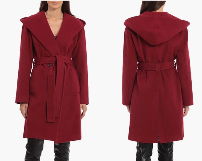 burgundy coat