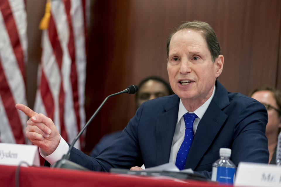 Sen. Ron Wyden, D-Ore., the top Democrat on the Senate Finance Committee, speaks during a House and Senate conference on Capitol Hill in December 2017. (Photo: Andrew Harnik/AP)