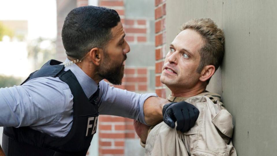 After being mugged, Special Agent Omar Adom ‘OA’ Zidan (Zeeko Zaki) is rougher than usual with <br>a suspect in a different case in the “FBI” Season 5 episode “Victim.” (Bennett Raglin/CBS)