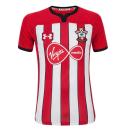 <p>Southampton split their stripes with a black outline. </p>