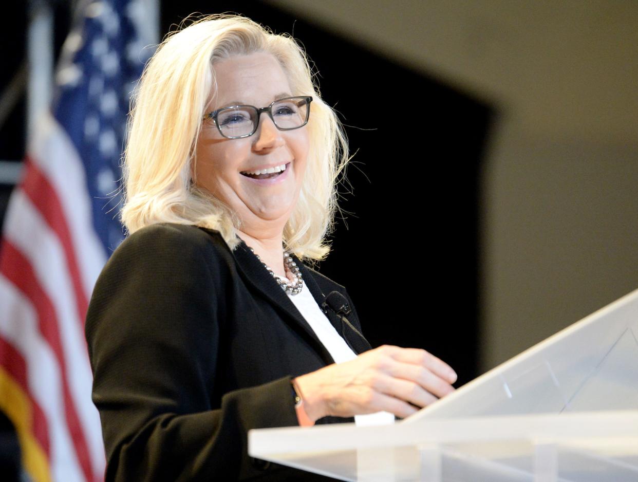 Congresswoman Liz Cheney, R-Wyoming, vice chairwoman of the Jan. 6 committee, speaks at the Ronald Reagan Presidential Library & Museum in Simi Valley on Wednesday, June 29, 2022.