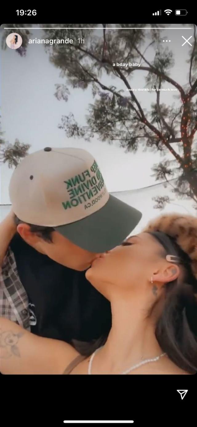 Ariana Grande Posts Rare Video Kissing Husband Dalton Gomez for Her 28th Birthday pic