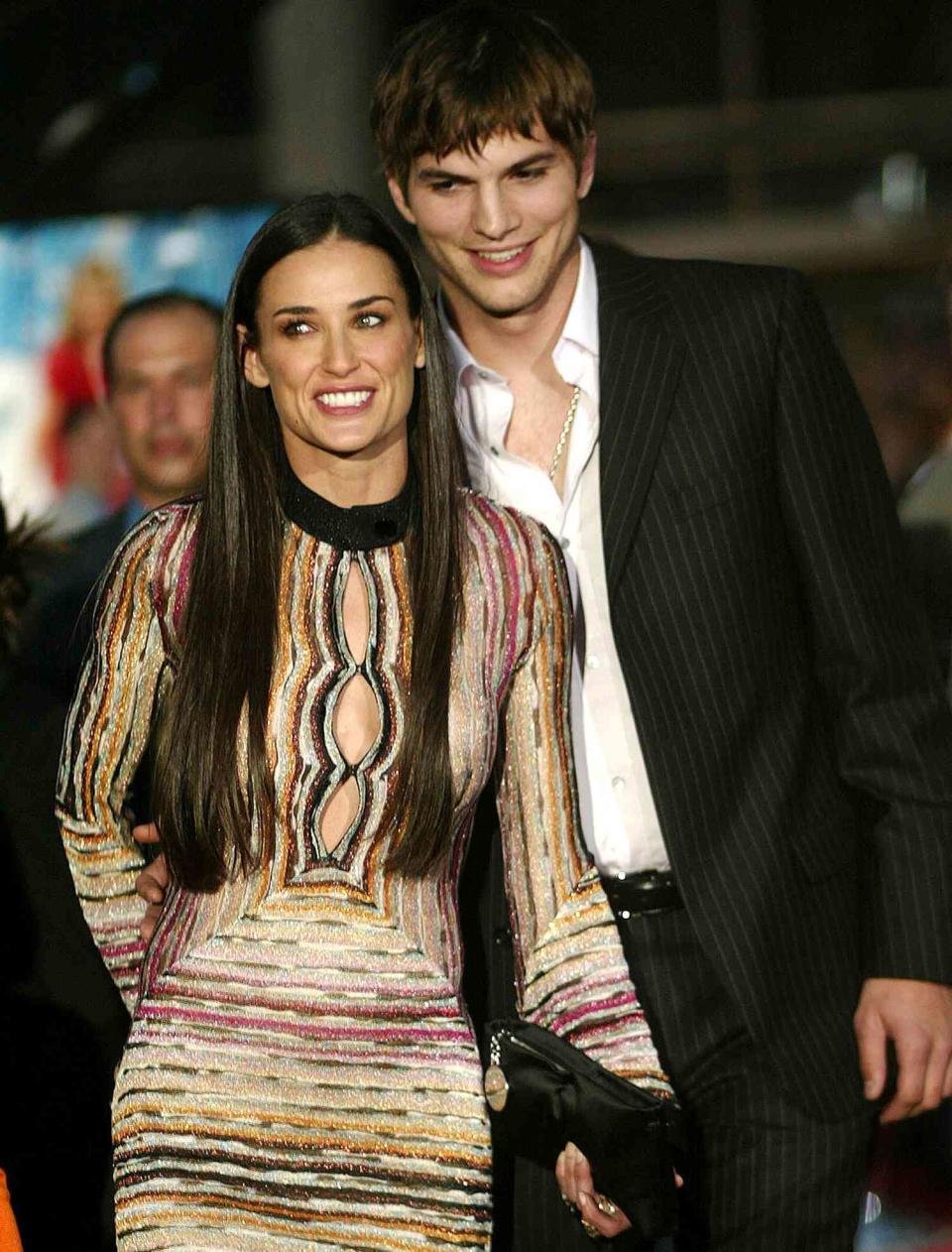 Demi Moore and Ashton Kutcher during Premiere of "Charlie's Angels: Full Throttle" at Grauman's Chinese Theatre in Hollywood, California, United States