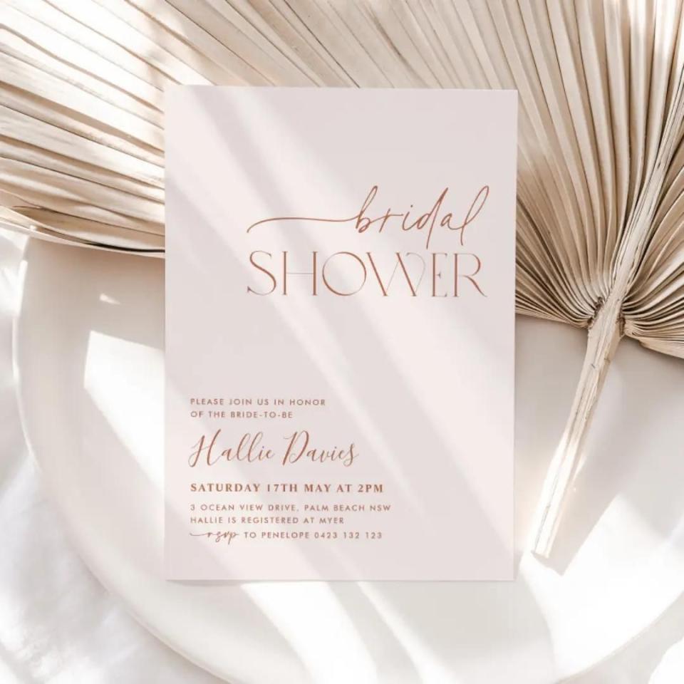 4) Minimal Boho Bridal Shower Invitations