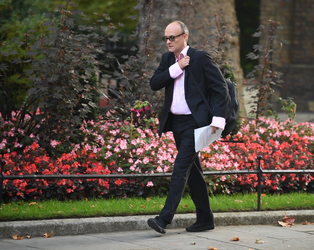 Dominic Cummings is seen arriving in Downing Street, London prior to his departure (Stefan Rousseau/PA) (PA Archive)