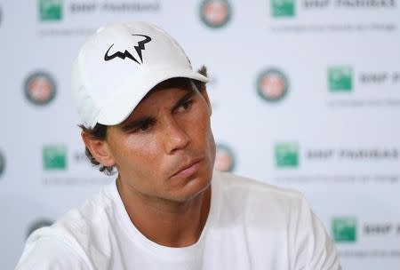 Tennis - French Open - Roland Garros - Rafael Nadal of Spain attends a news conference - Paris, France - 27/05/16. REUTERS/Stringer/Files