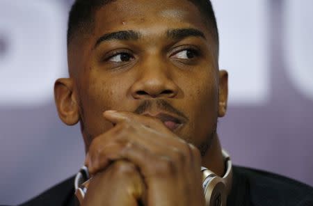 Britain Boxing - Anthony Joshua & Wladimir Klitschko Press Conference - Sky Central - 27/4/17 Anthony Joshua during the press conference Action Images via Reuters / Andrew Couldridge Livepic