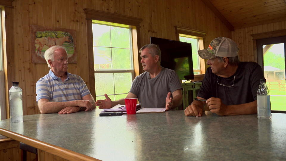 From left, Zack Shelton, Peter Lemoine and Steve Ducote. Lemoine joined the investigation after his brother Peter's death. / Credit: CBS News