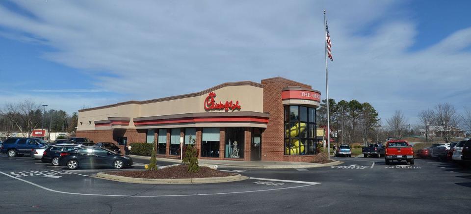 This February 2017 photo shows the Chick-fil-A restaurant on Highlands Square Drive in Hendersonville, N.C., before it closed for renovations and upgrades.