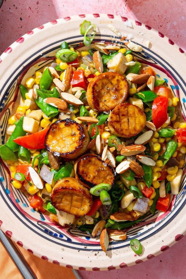 Vegan Seared "Scallops" with Succotash