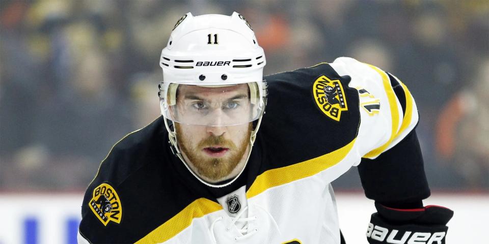 Jimmy Hayes time in the NHL included a stint with the Boston Bruins. (Tom Mihalek / AP)