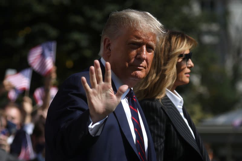 FILE PHOTO: U.S. President Trump and first lady departs for the presidential debate, in Washington