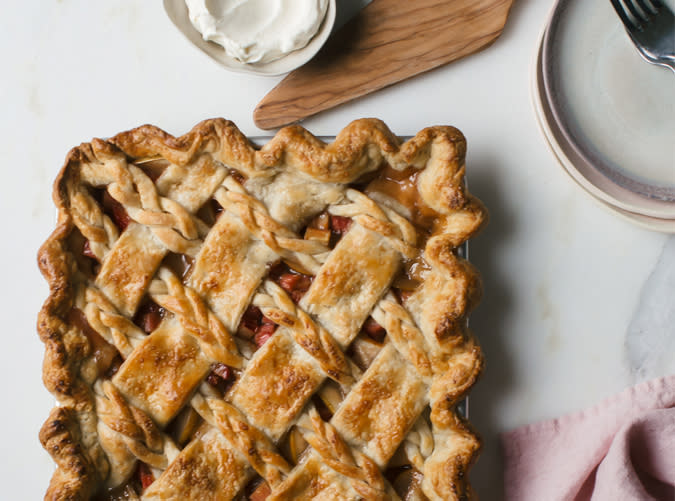 Rhubarb Pear Slab Pie