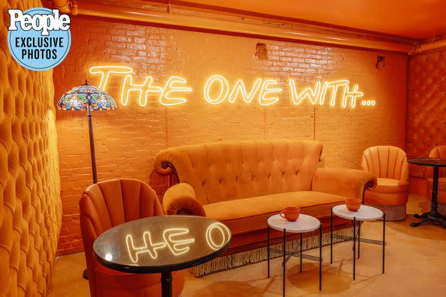 <p>Brian Nevins</p> The orange couch room at Central Perk Coffeehouse in Boston.