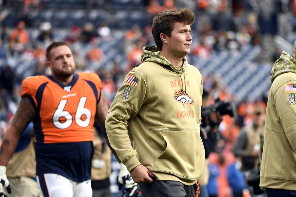 His time? The Denver Broncos are expected to start rookie Drew Lock on Sunday. (Joe Amon/MediaNews Group/The Denver Post via Getty Images)