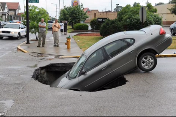 Huge sinkhole almost 