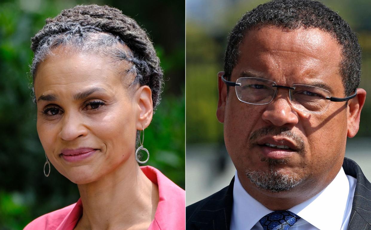 New York City mayoral candidate Maya Wiley (left) and Minnesota Attorney General Keith Ellison (right)