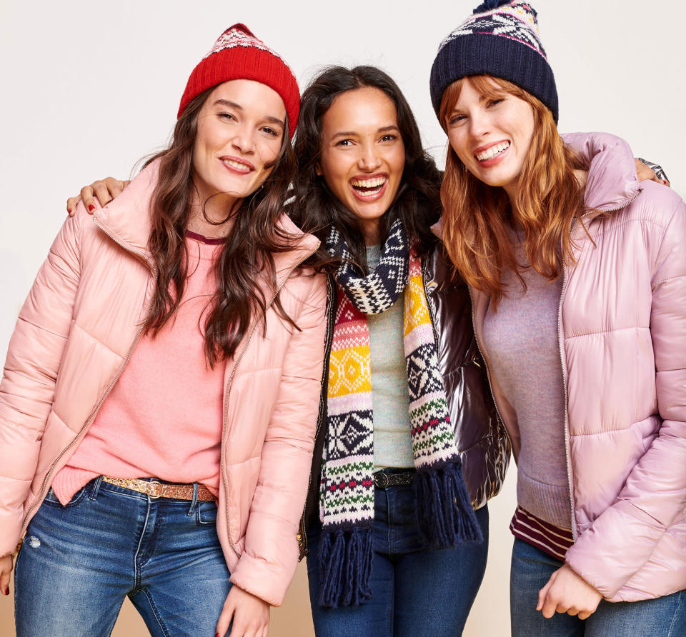 <p>Shop for all of your winter gear: coats, scarves, sweaters and more for the entire family, and save 50 percent off your entire purchase. This deal is valid Nov. 23 and again on Nov. 26 through Nov. 27. (Photo: Old Navy) </p>