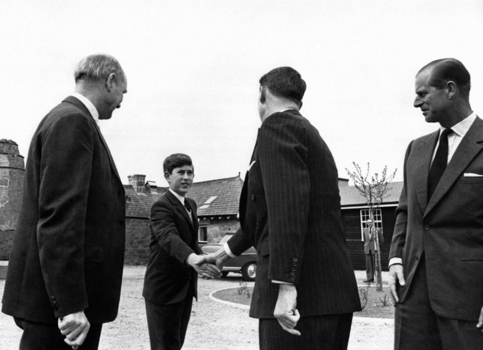 Prince Charles and Prince Philip at Gordonstoun in 1962.