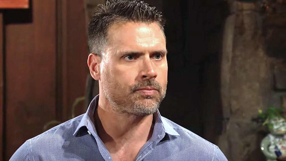 Joshua Morrow as Nick intensly staring in The Young and the Restless