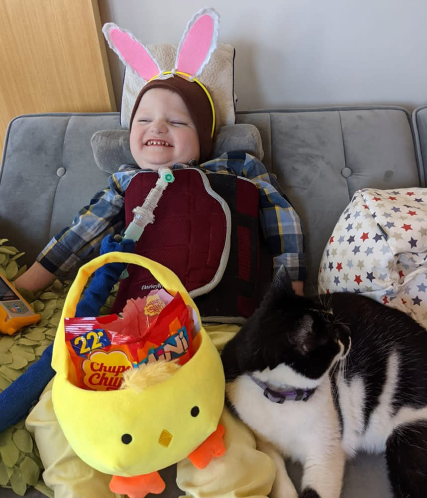 Lex all dressed up for Easter (Collect/PA Real Life)
