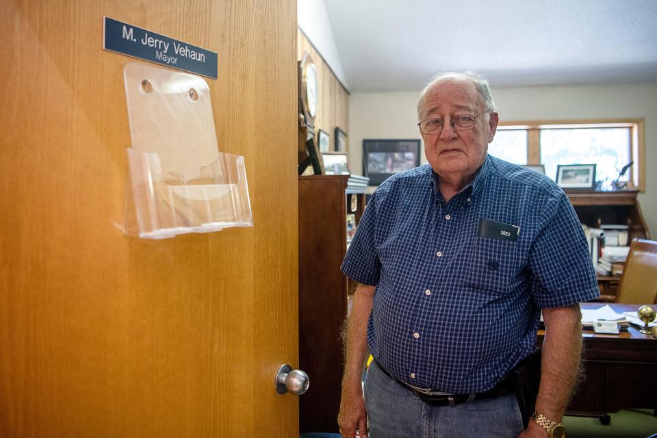 Woodfin Mayor Jerry VeHaun in his office July 6, 2023.