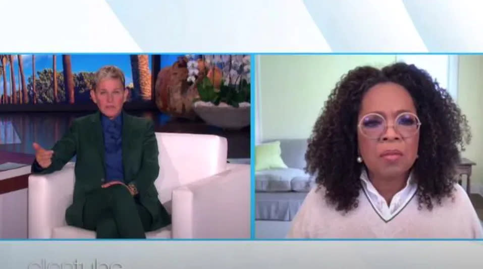 Ellen gab ihrer langjährigen Freundin Oprah Winfrey ein Interview. Foto: Ellentube
