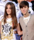 Paris Jackson with teen sensation Justin Beiber during a tribute to her late father.