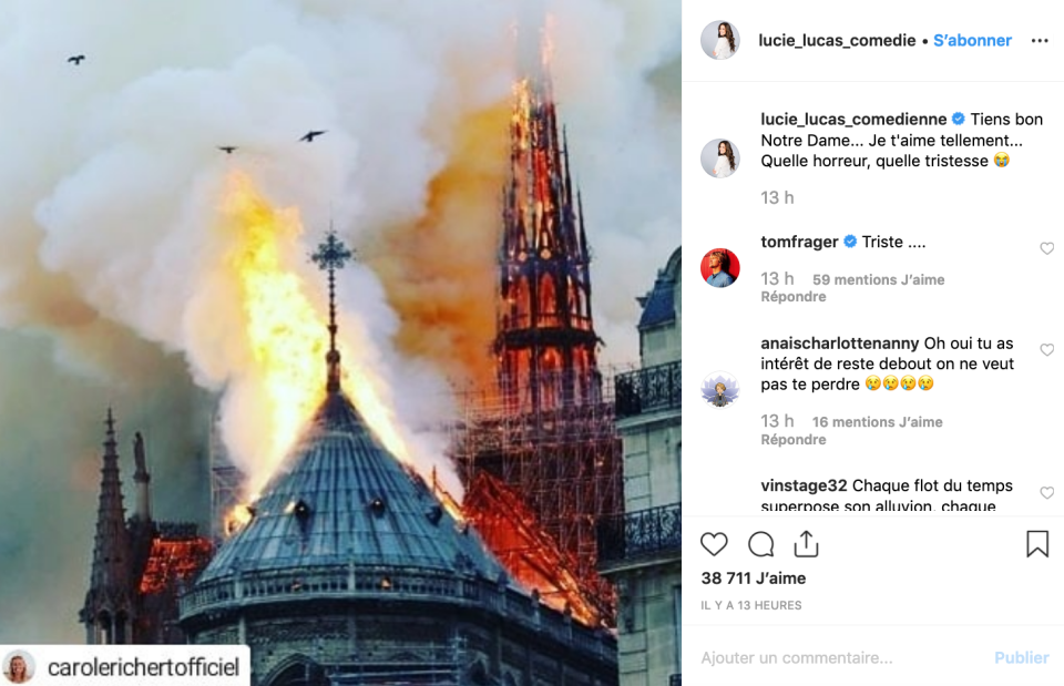 Les stars rendent hommage à Notre Dame de Paris