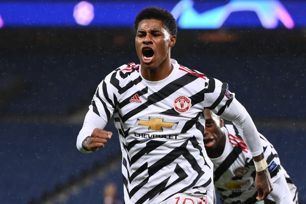 Rashford scored United’s winner (AFP via Getty Images)