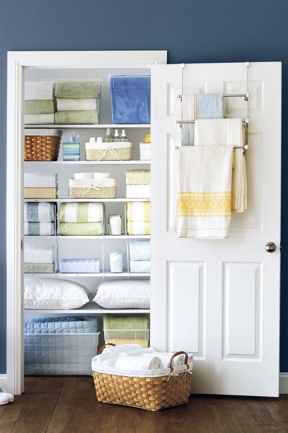 Add a Towel Rack to the Linen Closet