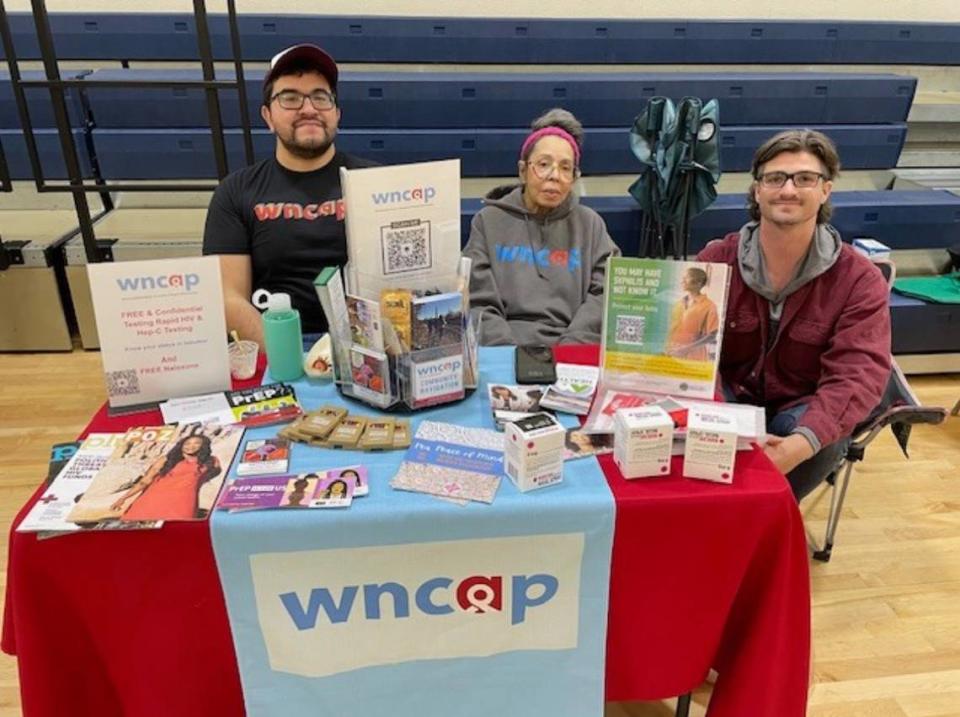 Adolfo Jimenez, Jody Cross and John Chaffin represented the Western North Carolina AIDS Project at the Black Family Wellness Expo in March. The Western North Carolina AIDS Project, based in Asheville, has developed HIV aid programs in four categories: case management, prevention education, harm reduction and pharmacy services.