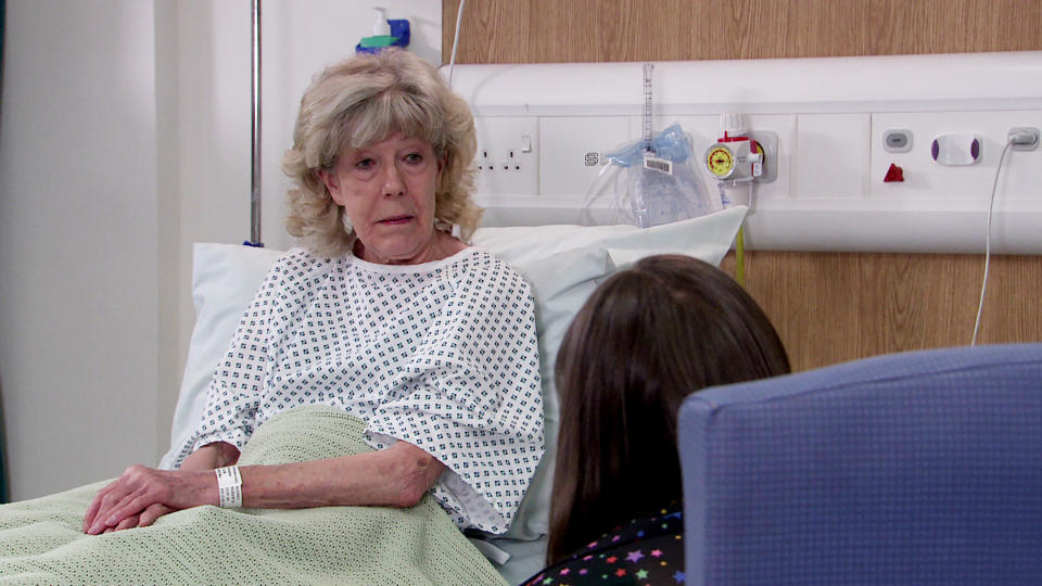 Audrey was taken to hospital in the soap. (ITV)