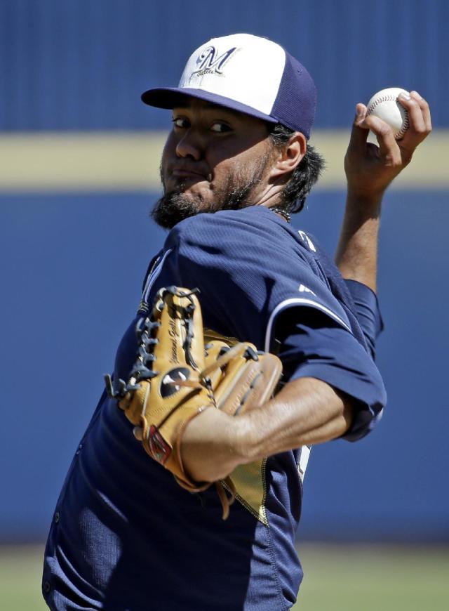 Pitcher mexicano abrió el partido. Yovani GallardoCerveceros de