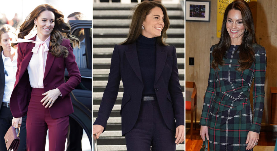 Kate, Princess of Wales flies the flag for British brands during her trip to Boston. (Getty Images)