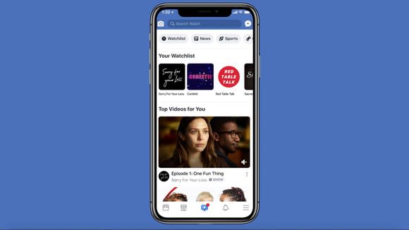 Facebook Watch, as seen on a smartphone.