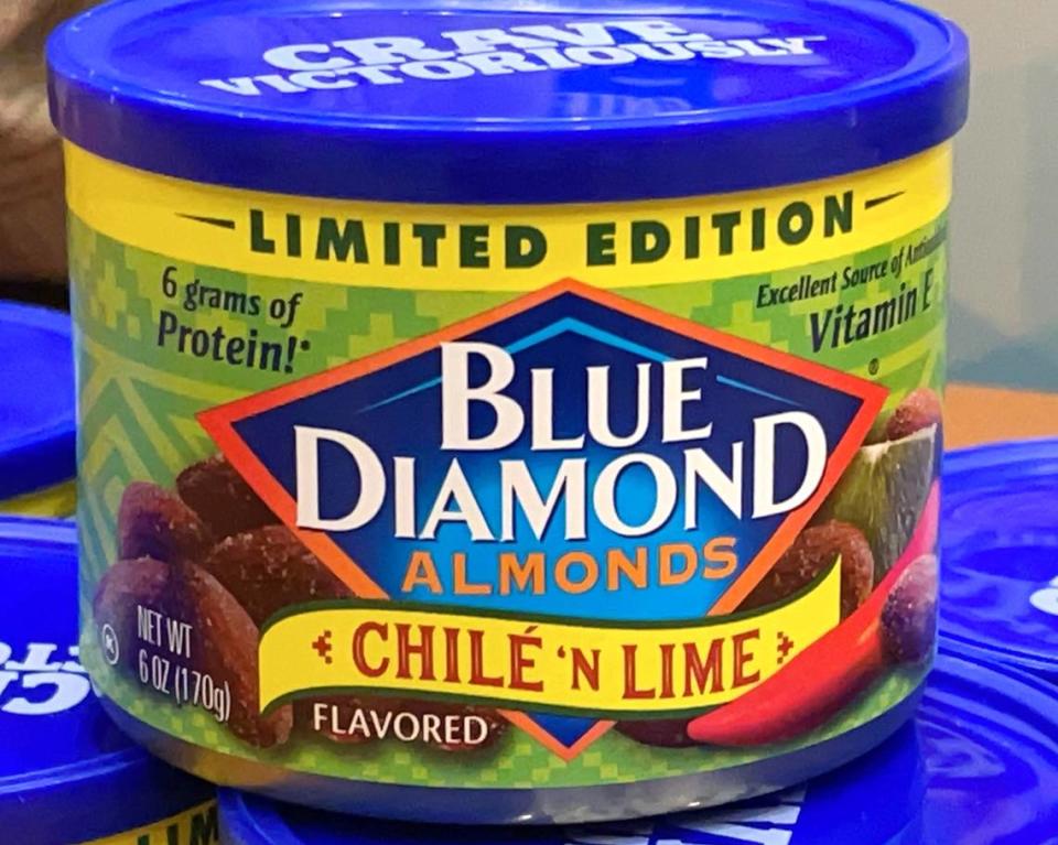 Snack almonds from Blue Diamond Growers are displayed at its annual meeting in Modesto, California, on Nov. 15, 2023. John Holland/Jholland@modbee.com