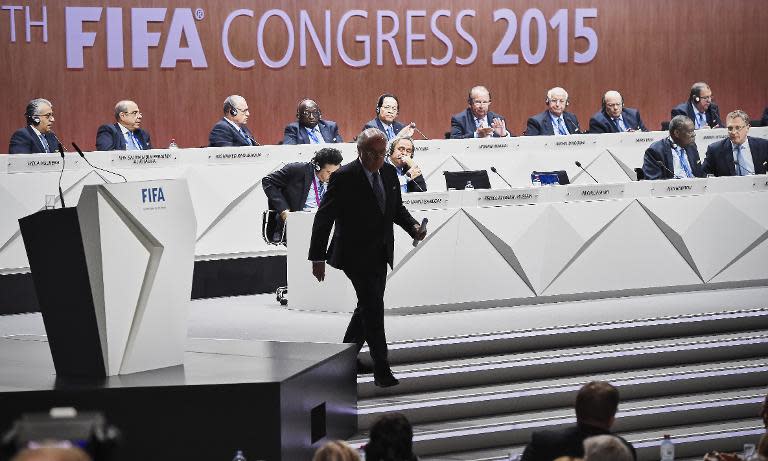 FIFA President Sepp Blatter spoke with confidence as he appealed to the FIFA congress for a new term on May 29, 2015 in Zurich